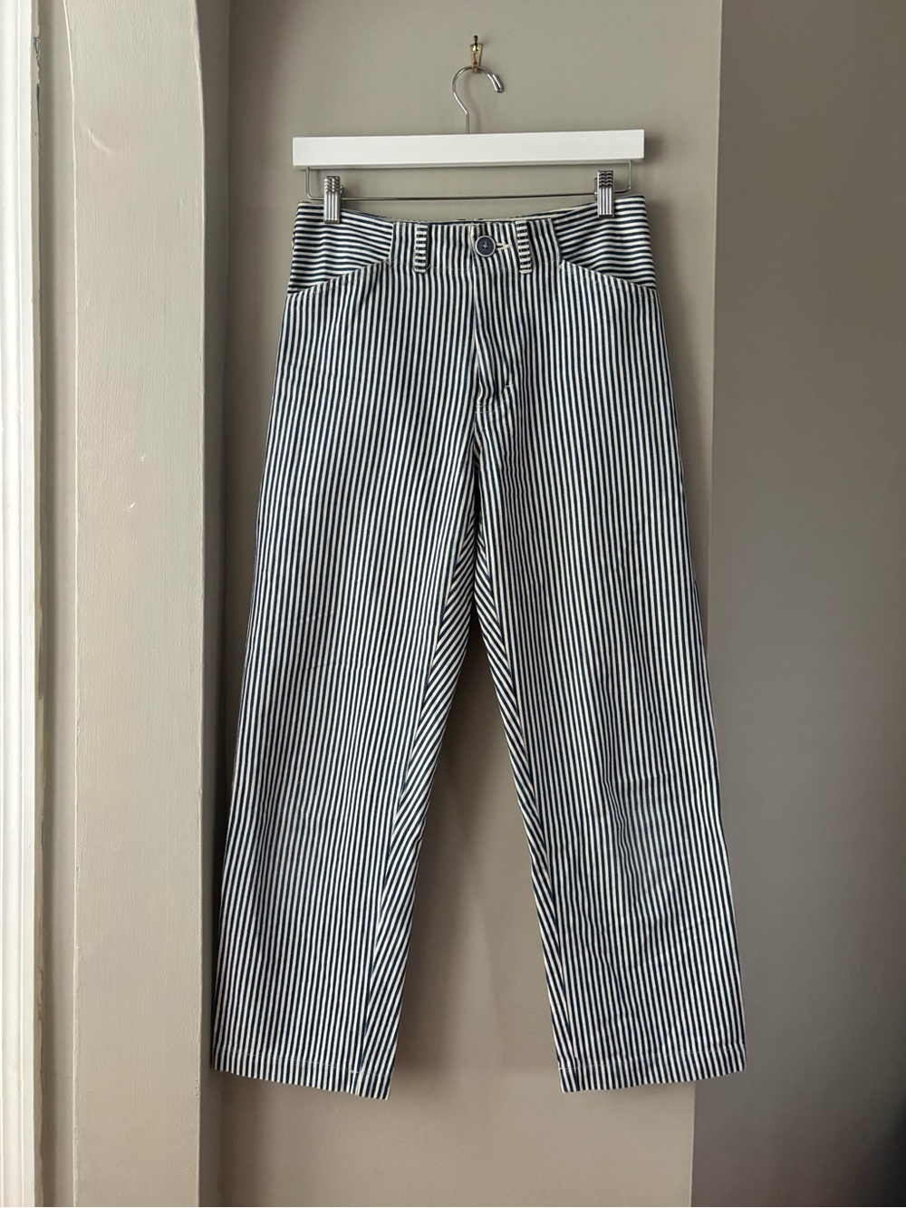 Painter Pant in Conductor Stripe, Size 1 (fits 4/6)